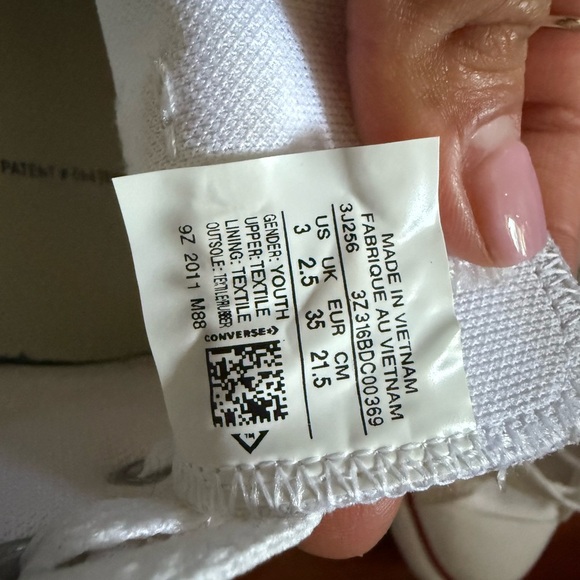 Converse Kids Cream Sneakers with Red Accents - Picture 16 of 16